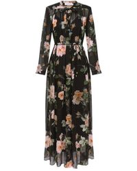 Zimmermann - Luna Burnout-Sheath Lace-Detail V-Neck Maxi Dress - Lyst