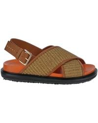Marni - Fussbett Cross-Strap Sandals - Lyst