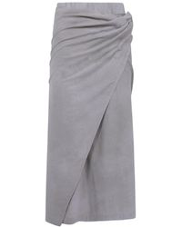 Ziggy Chen - Draped Wrap Midi Skirt - Lyst