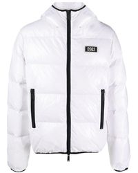 DSquared² - Logo Patch Hooded Puffer Jacket - Lyst
