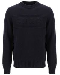Gucci - Logo Detailed Knit Sweater - Lyst