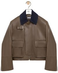 Loewe - Patch Pocket Leather Jacket - Lyst
