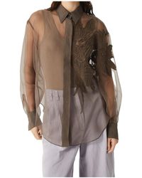 Brunello Cucinelli - Herbarium Appliqué Crispy Satin Shirt - Lyst