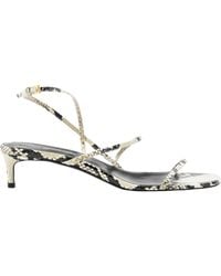 KHAITE - Loop Snake-Effect Leather Sandals - Lyst