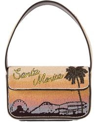 STAUD - Beaded Embroidered Satin Shoulder Bag - Lyst