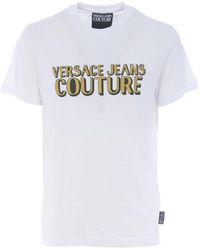 Versace Jeans Couture - Cotton Logo Print T-Shirt - Lyst