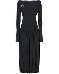 Lanvin - Asymmetric Pleated Midi Dress - Lyst