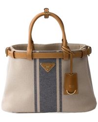 Prada - Buckle Small Canvas And Leather Bag - Lyst