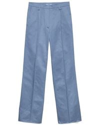 Prada - Pleated Straight-Leg Pants - Lyst
