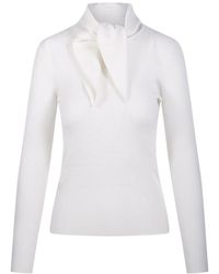 P.A.R.O.S.H. - Long D Bow-Neck Knitted Sweater - Lyst