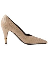 Versace - Gianni Pleated Heeled Pumps - Lyst