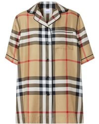 Burberry - Vintage Check Buttoned Short-Sleeved Shirt - Lyst