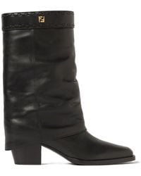 Fendi - Ff Leather Boot - Lyst