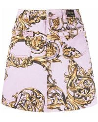 Versace Jeans Couture - Pattern Printed Miniskirt - Lyst