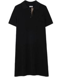 Burberry - Cotton Check-Taping Polo Shirt Mini Dress - Lyst