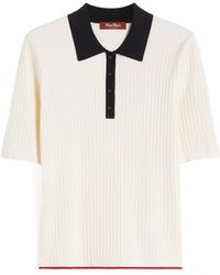 Max Mara - Studio Oscuri Ribbed-Knit Polo Top - Lyst