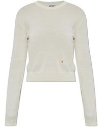 Moschino - Logo Plaque Crewneck Jumper - Lyst