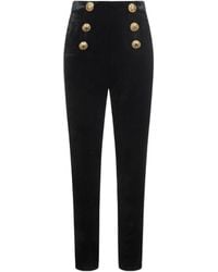 Balmain - Skinny Velvet Trousers - Lyst
