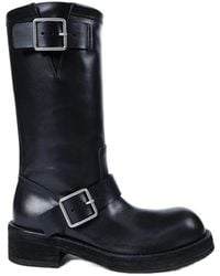 Ann Demeulemeester - Sarith Engineer Buckle-Detail Leather Biker Boots - Lyst
