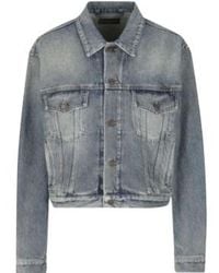 Balenciaga - Logo Rhinestone Embellished Denim Jacket - Lyst