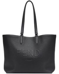 Fendi - Roma Logo Embossed Shopper Bag - Lyst