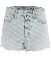 Alexander Wang - Bite Logo Denim Shorts - Lyst
