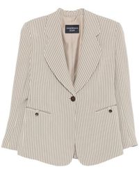 Emporio Armani - Striped-Pattern Button Blazer - Lyst