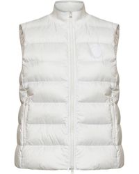 Brunello Cucinelli - Chalk Nylon Padded Vest With Logo Patch - Lyst