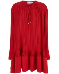Lanvin - Short Dress With Pleated Effect - Lyst