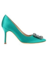 Manolo Blahnik - Crystal Inlaid Pointed High Heels - Lyst