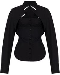 The Attico - The Cut-Out Corset-Style Long Sleeved Shirt - Lyst