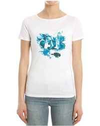 Armani Jeans - Floral Logo T-Shirt - Lyst