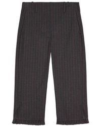 Ganni - Pinstriped Capri Trousers - Lyst