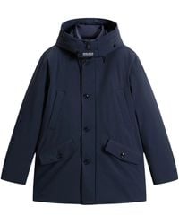 Woolrich - Hooded Logo Patch Down Jacket - Lyst