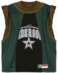 ANDERSSON BELL - Layered Rolled-Up Basketball Jersey T-Shirt - Lyst