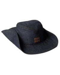 Miu Miu - Logo-Embroidered Wide-Brim Sun Hat - Lyst