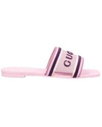 Gucci - Logo Lettering Slip-On Slides - Lyst