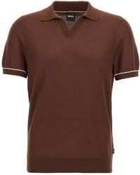 BOSS - Boss Johnny Collar Knit Polo Shirt - Lyst