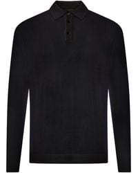 Roberto Collina - Knitted Long-Sleeve Polo Shirt - Lyst