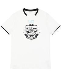 EA7 - Logo Round-Necked T-Shirt - Lyst