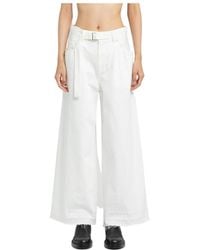 Sacai - High-Waisted Belted Flared Jeans - Lyst