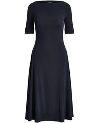 Ralph Lauren - Boat-Neck Jersey Midi Dress - Lyst