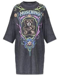 Moschino - Graphic Printed Crewneck T-Shirt Dress - Lyst