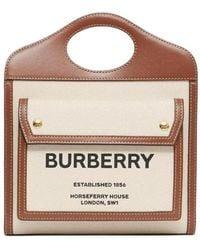 Burberry - Logo Printed Tote Bag - Lyst