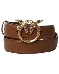 Pinko - Love Berry Logo Plaque Buckle Belt - Lyst