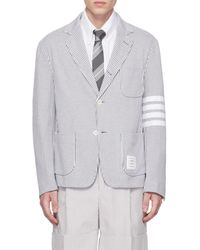 Thom Browne - 4-Bar Striped Single-Breasted Blazer - Lyst
