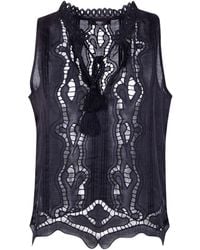 Seventy - Openwork Lace Ramie Top - Lyst