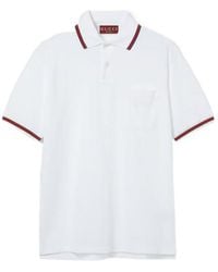 Gucci - Web Detailed Piquet Polo Shirt - Lyst