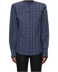Mugler - Ruffle-Trim Check Shirt - Lyst