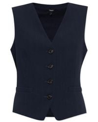 Theory - Striped Admiral Crepe Slim Vest - Lyst